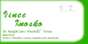 vince knosko business card